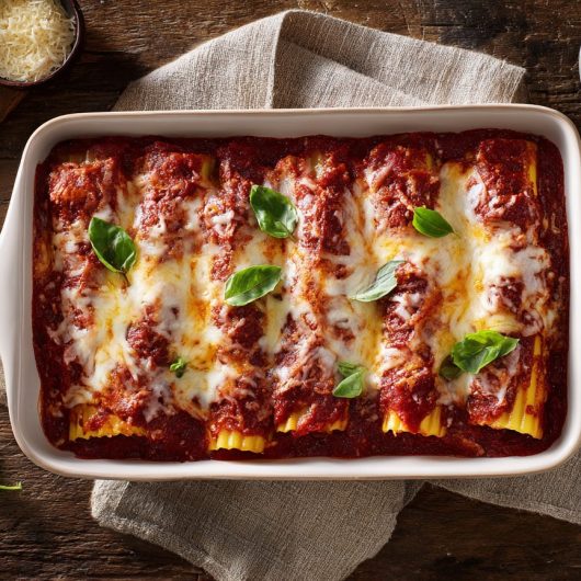 Cheesy Manicotti Bake 6 Cheesy Beef Manicotti