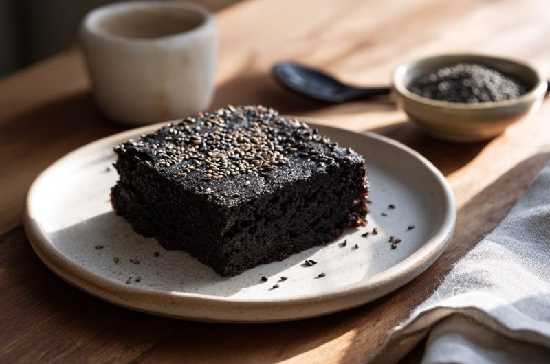 Black Sesame Mochi Brownies