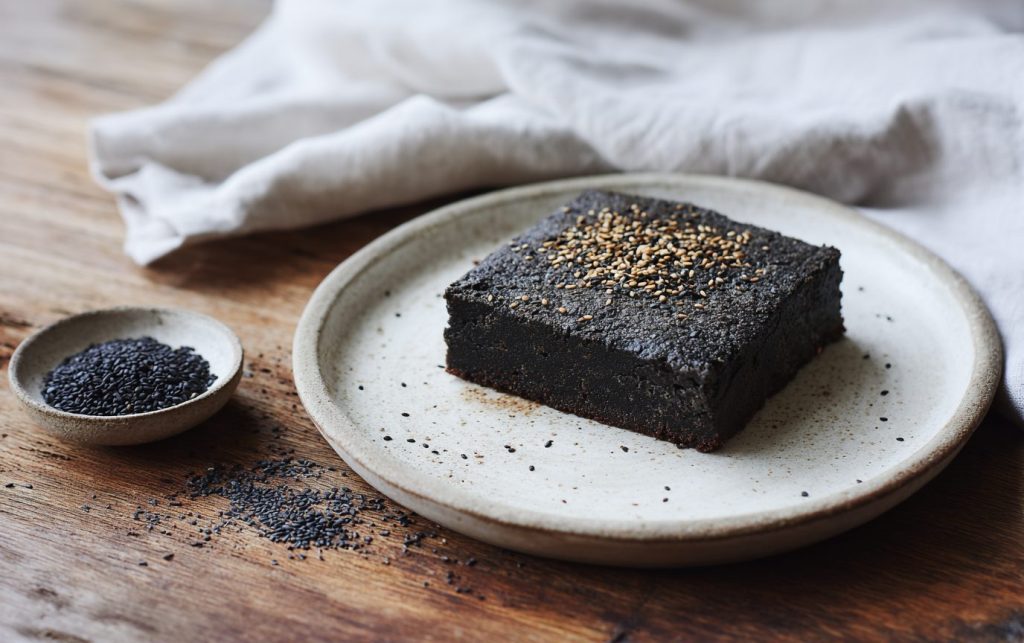 Black Sesame Mochi Brownies