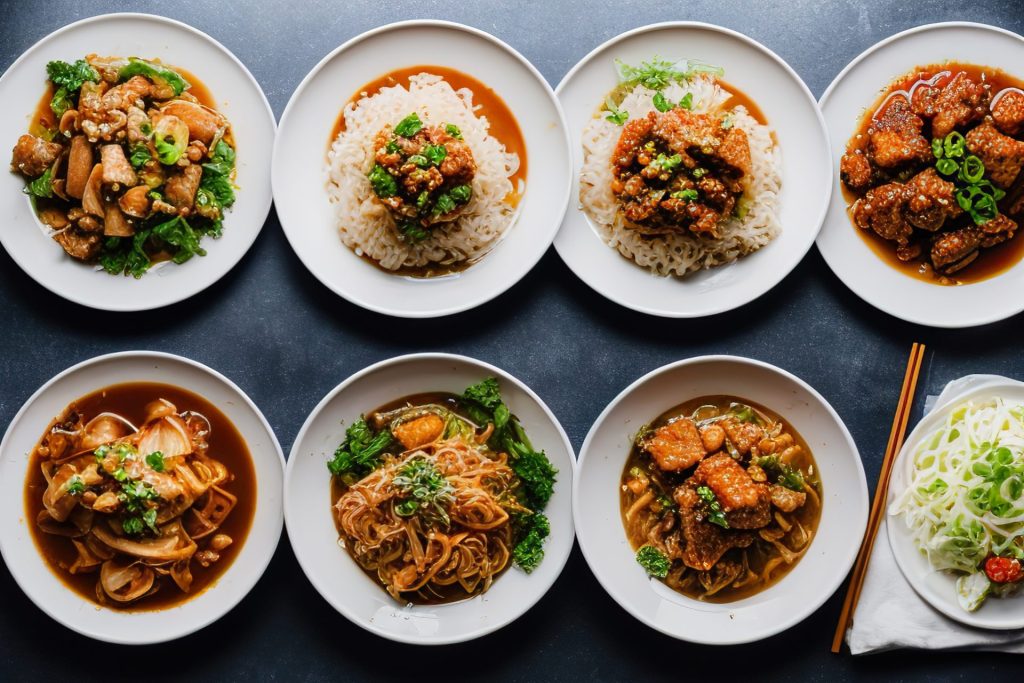 assorted chinese food