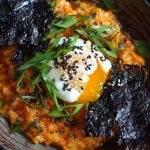 spicy kimchi rice poached egg done