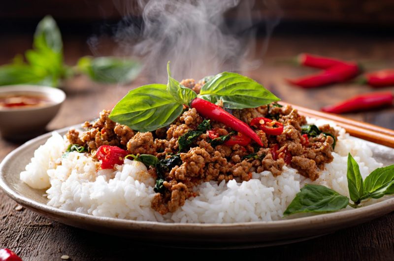 Spicy Thai Chicken Stir-Fry (Pad Krapow)